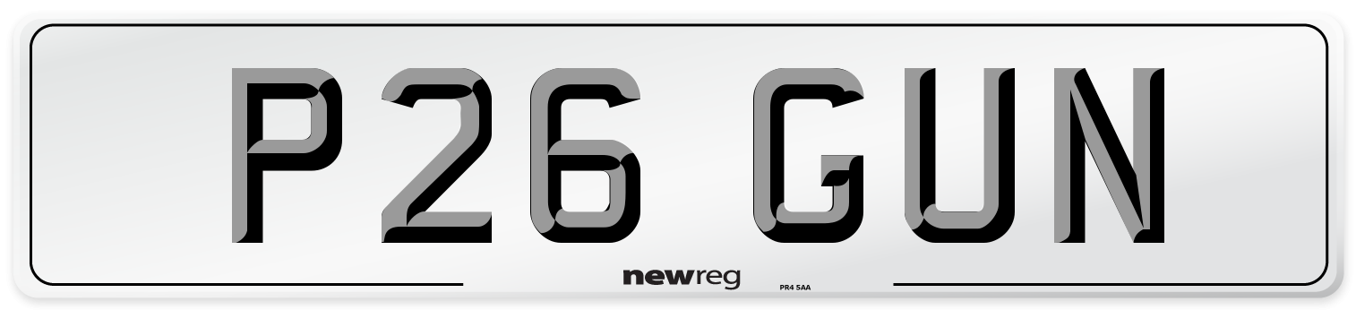 P26 GUN Number Plate from New Reg